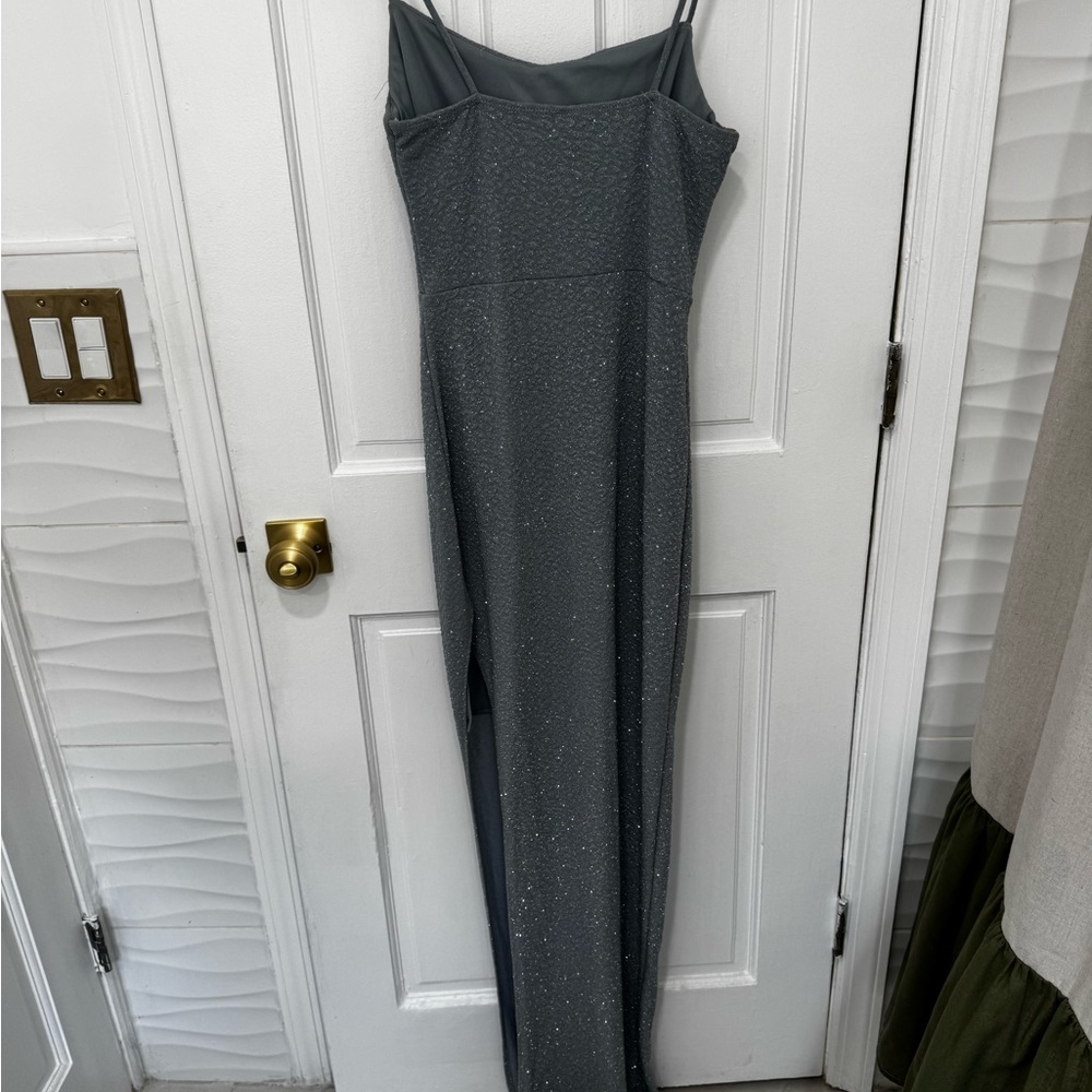 Windsor Silver Slip Dress Cowl Neck Sleeveless - Picture 2 of 4